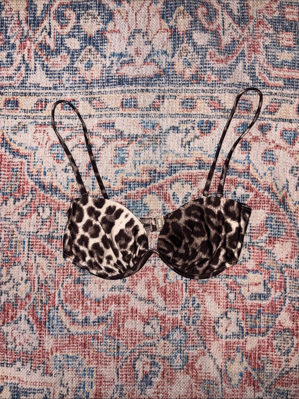 Zimmermann Leopard Print Underwire Bikini Top SZ 1/US 6 EUC